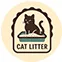 ЛОГОТИП с изображением котенка и наполнителя для кошачьих туалетов