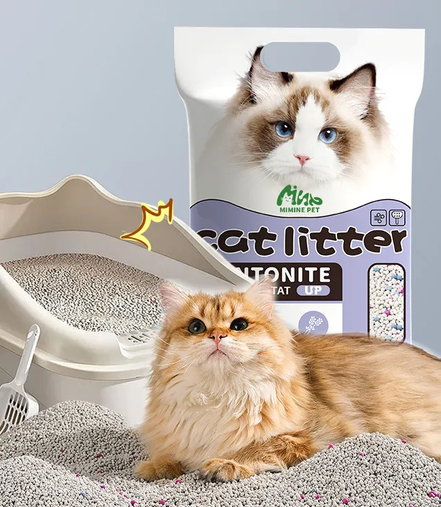 Пэт-упаковка Mimine, бентонитовый наполнитель для кошачьих туалетов